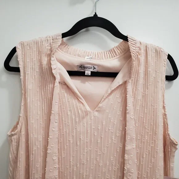 Nanette Lepore Blush Pink Sparkle Chiffon Midi-Length Cocktail Dress NWT - Picture 3 of 15